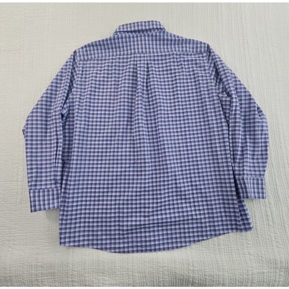 Dockers Battery Street Shirt Men XXL Blue Check Oxford Classic Fit Stretch EUC - Picture 10 of 15